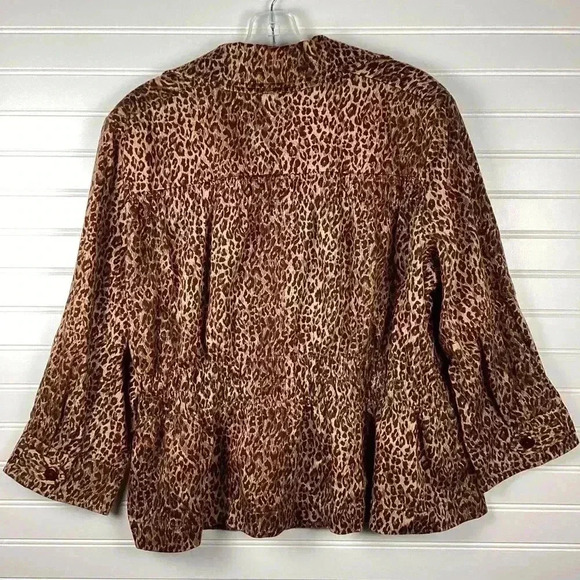 Joan Rivers 3/4 Sleeves Leopard Print BlazerSize Large - Picture 8 of 13